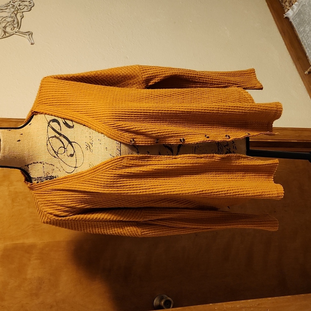 Out From Under by Urban Outfitters Button Down Mustard Sweater